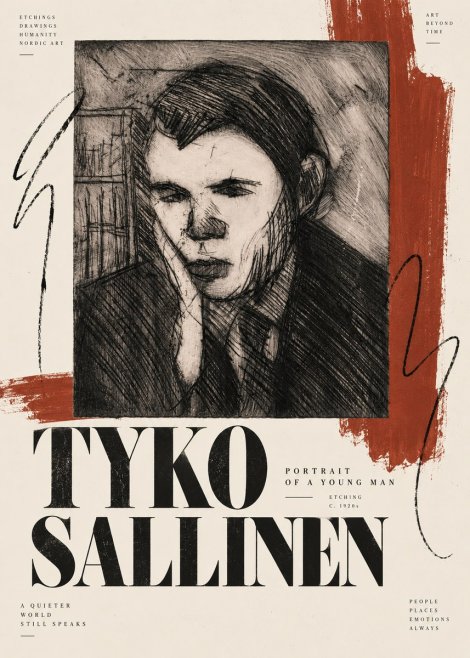 Tyko Sallinen Portrait of a Young Man No6 - Affiche