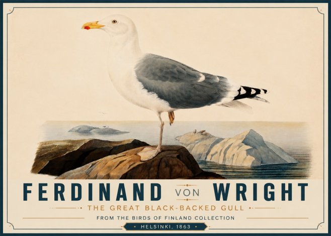 Ferdinand von Wright The Great Black-backed Gull No5 - Affiche