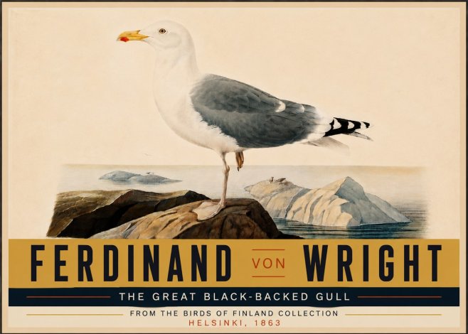 Ferdinand von Wright The Great Black-backed Gull No6 - Affiche