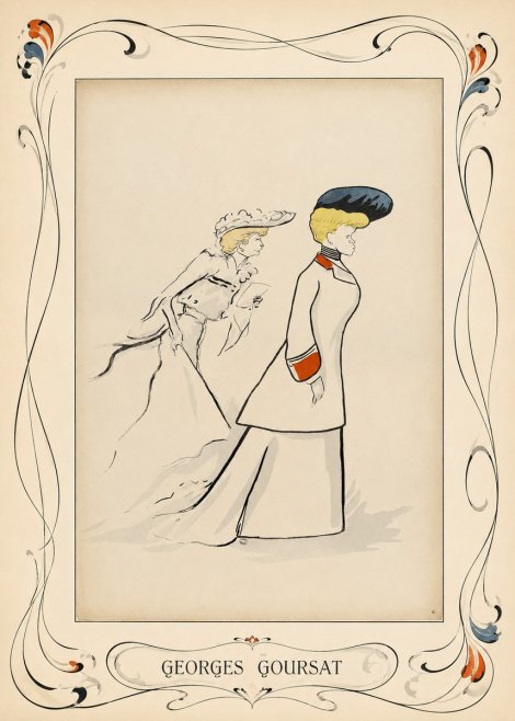 Georges Goursat Elegant Promenade No4 - Affiche