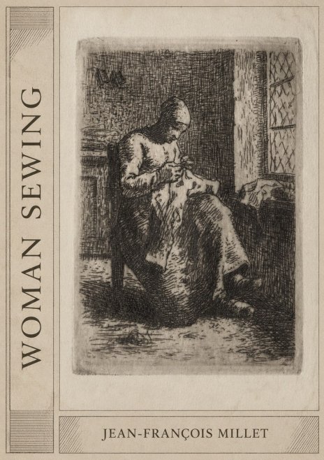 Jean-François Millet Woman Sewing No2 - Affiche