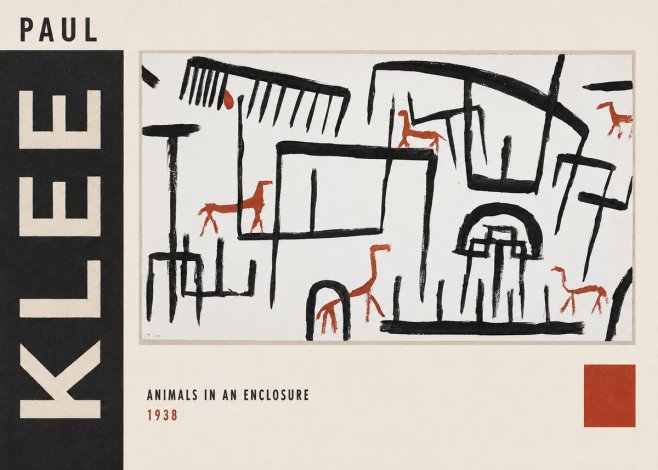 Paul Klee Animals in an Enclosure No3 - Affiche