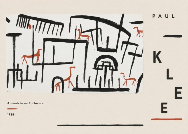 Paul Klee Animals in an Enclosure No6 - Affiche
