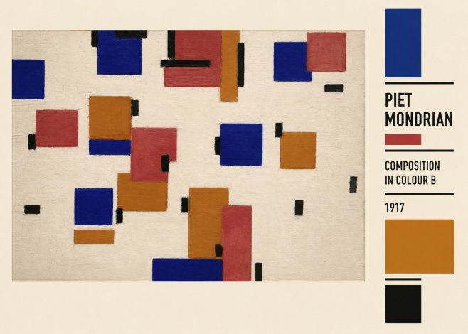 Piet Mondrian Composition in Colour B No2 - Affiche
