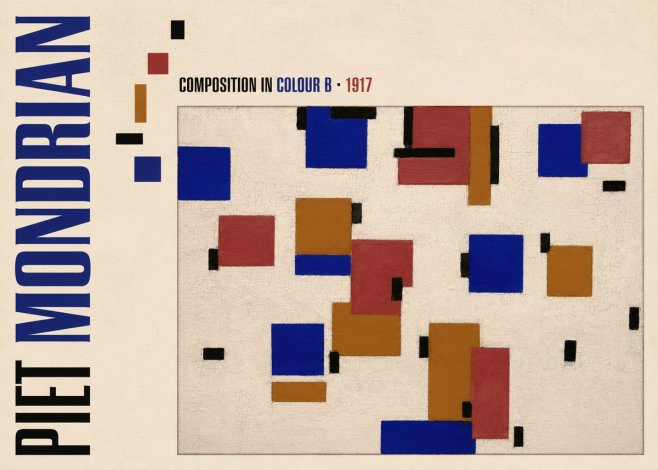 Piet Mondrian Composition in Colour B No6 - Affiche