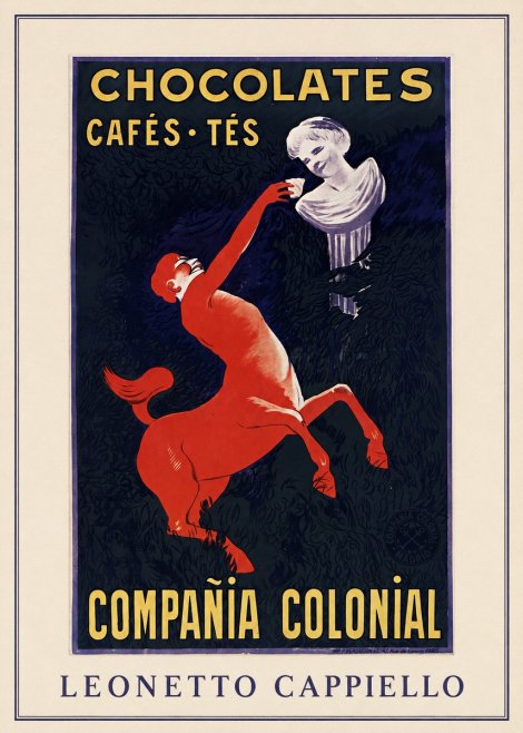 Leonetto Cappiello Chocolates, Cafés, Tés - Compañía Colonial No3 - Affiche