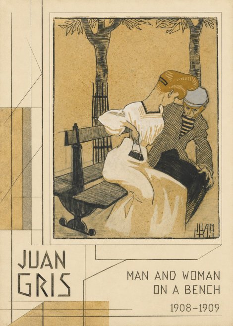 Juan Gris Man and Woman on a Bench No2 - Affiche