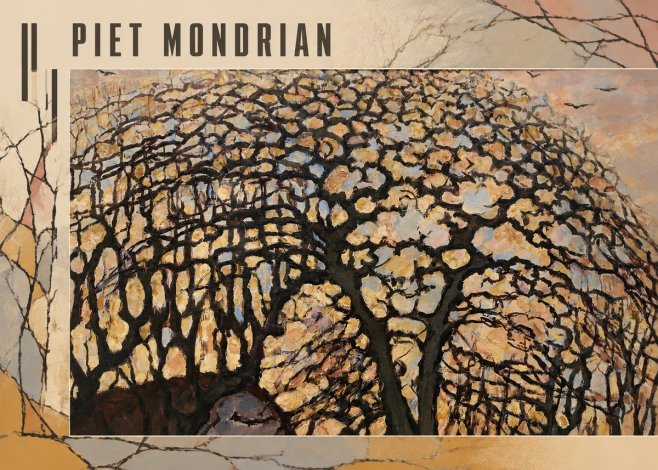 Piet Mondrian Avond (Evening); the Red Tree No3 - Affiche