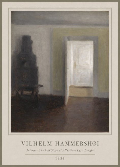 Vilhelm Hammershøi Interior: the Old Stove at Albertines Lyst, Lyngby No1 - Affiche