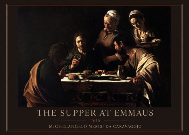Michelangelo Merisi da Caravaggio The Supper at Emmaus II No1 - Affiche