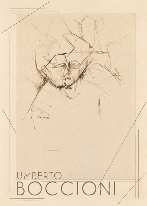 Umberto Boccioni Head Study No1 - Affiche