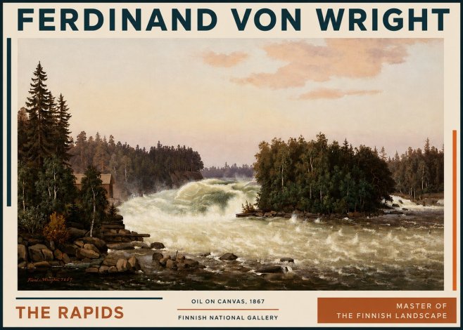 Ferdinand von Wright The Rapids No5 - Affiche