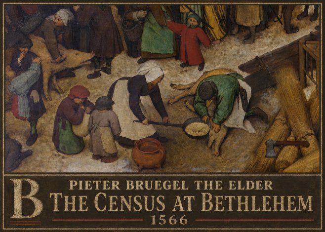 Pieter Bruegel The Census at Bethlehem VI No4 - Affiche