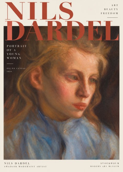 Nils Dardel Portrait of a Young Woman No4 - Affiche
