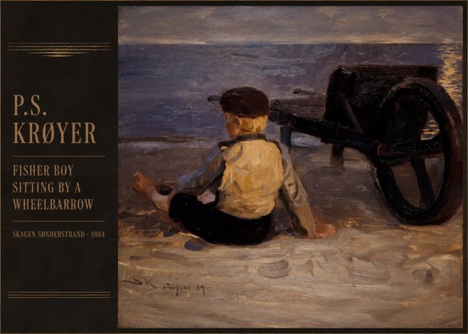 P.S. Krøyer Fisher Boy Sitting by a Wheelbarrow No2 - Affiche