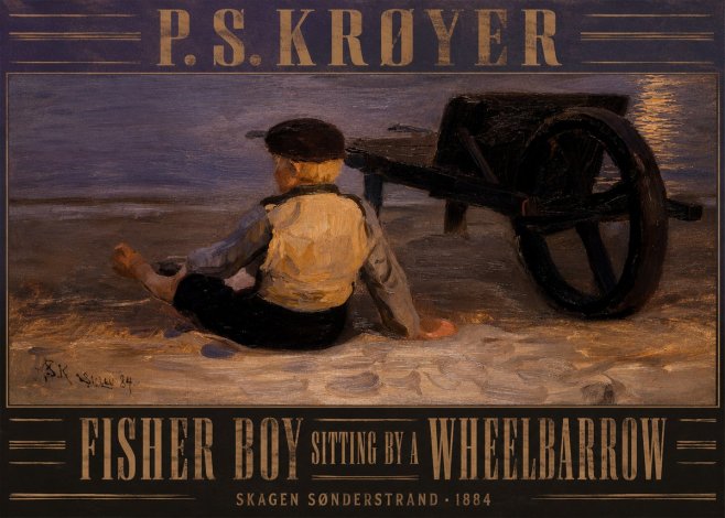 P.S. Krøyer Fisher Boy Sitting by a Wheelbarrow No3 - Affiche