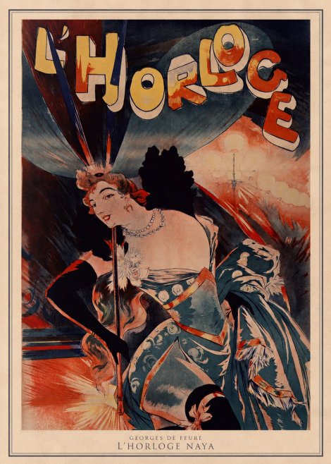 Georges de Feure L'horloge Naya No3 - Affiche