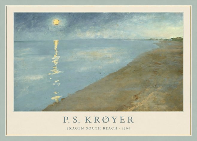 P.S. Krøyer Skagen South Beach · 1909 No1 - Affiche