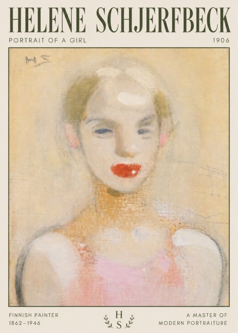 Helene Schjerfbeck Portrait of a Girl No4 - Affiche