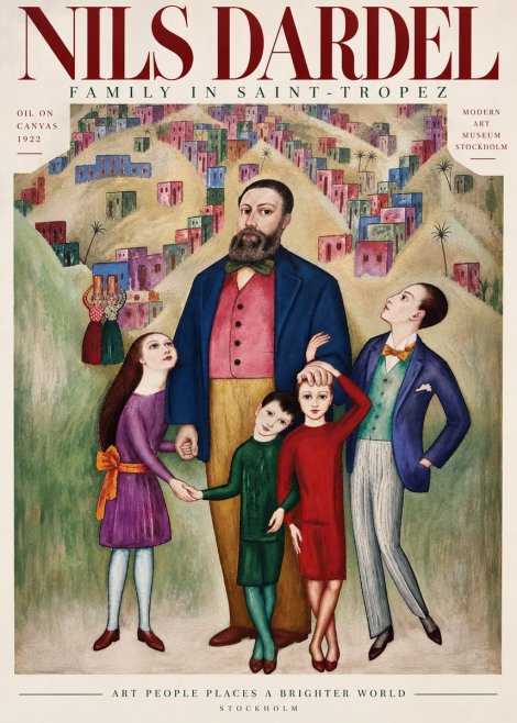 Nils Dardel Family in Saint-tropez No6 - Affiche