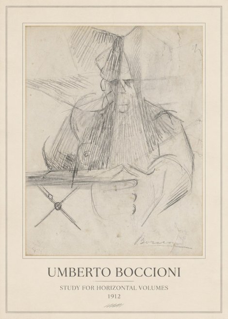 Umberto Boccioni Study for Horizontal Volumes No3 - Affiche
