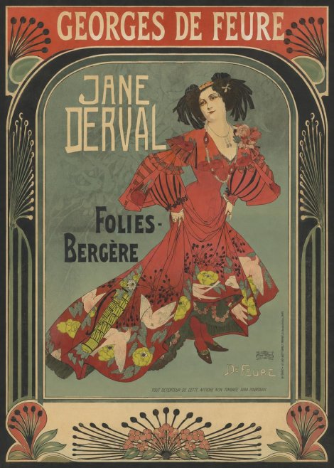Georges de Feure Jane Derval - Folies-bergère III No4 - Affiche