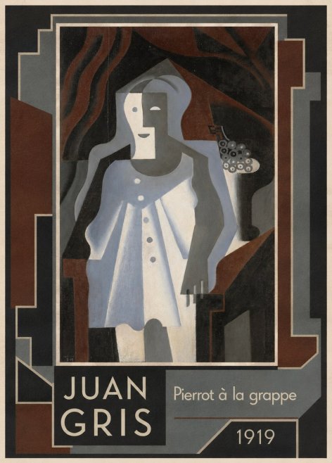 Juan Gris Pierrot À La Grappe No1 - Affiche