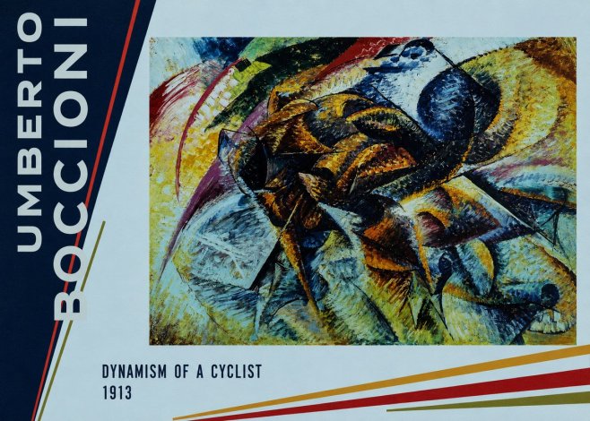 Umberto Boccioni Dynamism of a Cyclist II No2 - Affiche