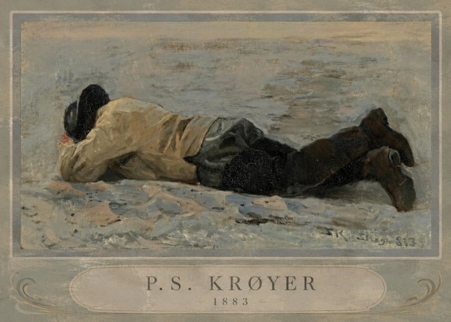 P.S. Krøyer Fisherman Lying on the Beach No4 - Affiche