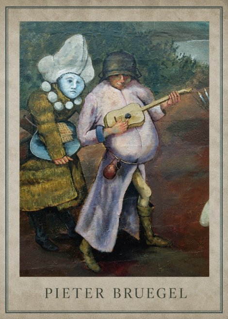 Pieter Bruegel Two Figures with a Lute No3 - Affiche