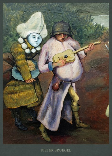 Pieter Bruegel Two Figures with a Lute No5 - Affiche