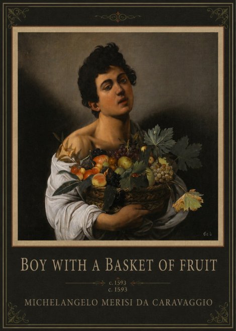 Michelangelo Merisi da Caravaggio Boy with a Basket of Fruit No1 - Affiche
