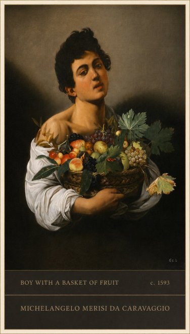 Michelangelo Merisi da Caravaggio Boy with a Basket of Fruit No5 - Affiche