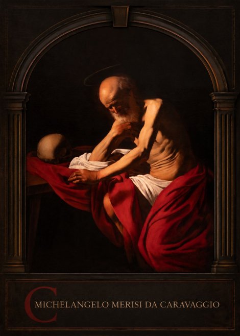 Michelangelo Merisi da Caravaggio Saint Jerome in Meditation II No3 - Affiche