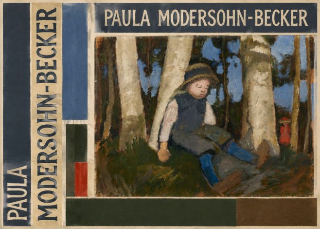 Paula Modersohn-Becker Sleeping Child in a Birch Grove No4 - Affiche