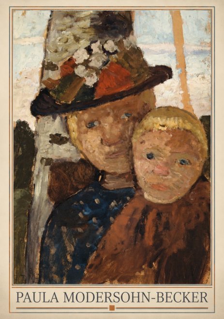 Paula Modersohn-Becker Mother and Child with Hat No1 - Affiche