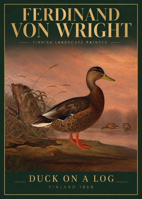 Ferdinand von Wright Wild Duck No4 - Affiche