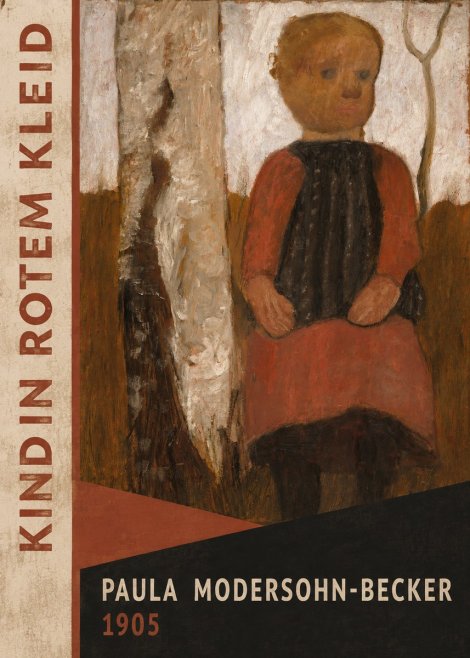 Paula Modersohn-Becker Kind in Rotem Kleid No3 - Affiche
