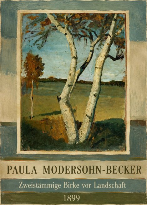 Paula Modersohn-Becker Zweistämmige Birke Vor Landschaft No2 - Affiche
