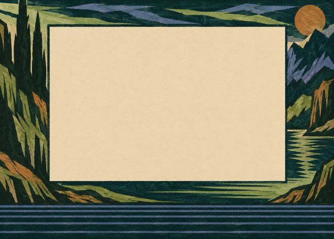 Max Pechstein Art Deco Landscape Frame No1 - Affiche