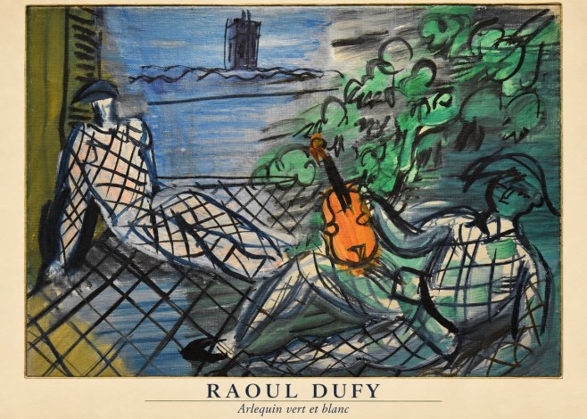 Raoul Dufy Arlequin Vert Et Blanc No5 - Affiche