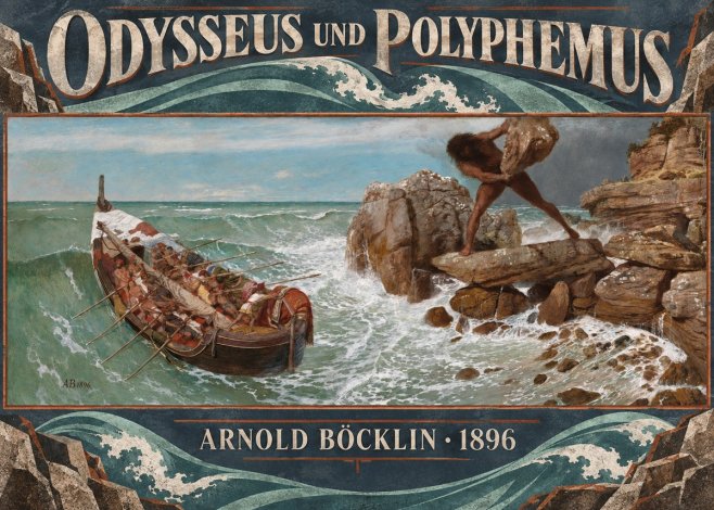Arnold Böcklin Odysseus Und Polyphemus No5 - Affiche