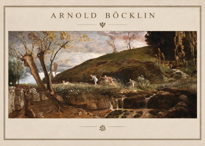 Arnold Böcklin Nymphs and Satyr No2 - Affiche