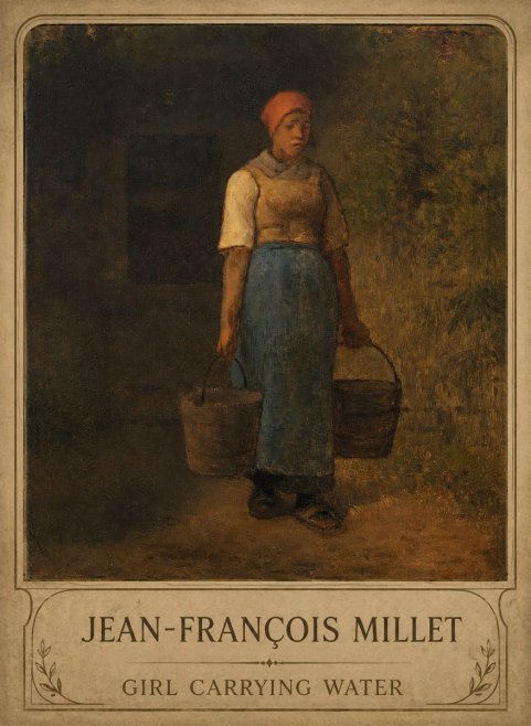 Jean-François Millet Girl Carrying Water No3 - Affiche