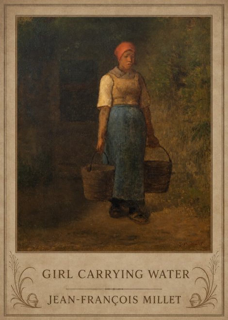 Jean-François Millet Girl Carrying Water No6 - Affiche