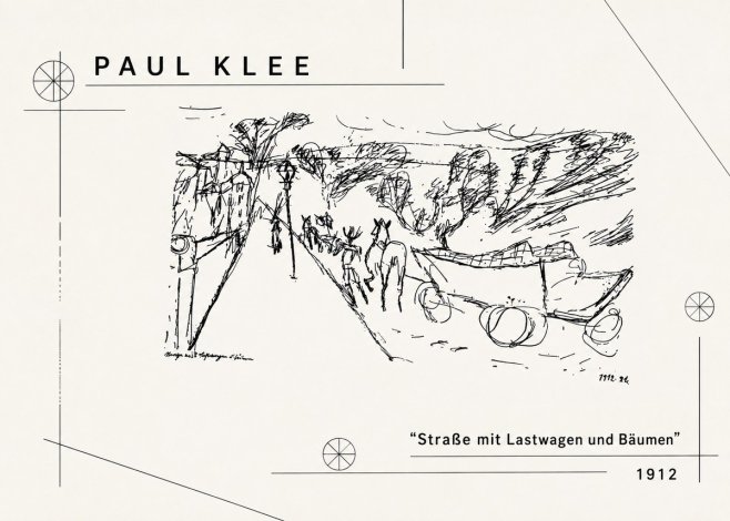 Paul Klee Straße Mit Lastwagen Und Bäumen No2 - Affiche