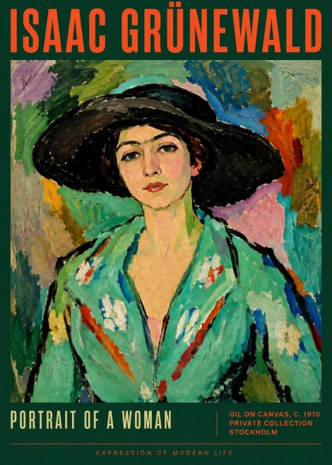 Isaac Grünewald Portrait of a Woman No4 - Affiche