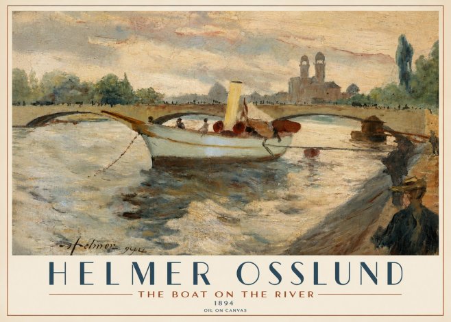 Helmer Osslund The Boat on the River No4 - Affiche