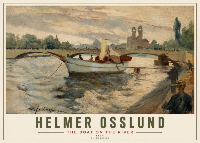 Helmer Osslund The Boat on the River No6 - Affiche