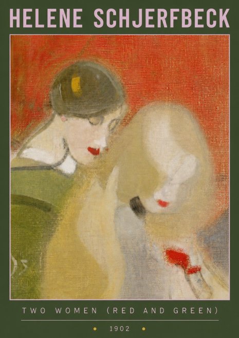 Helene Schjerfbeck Two Women (Red and Green) No3 - Affiche